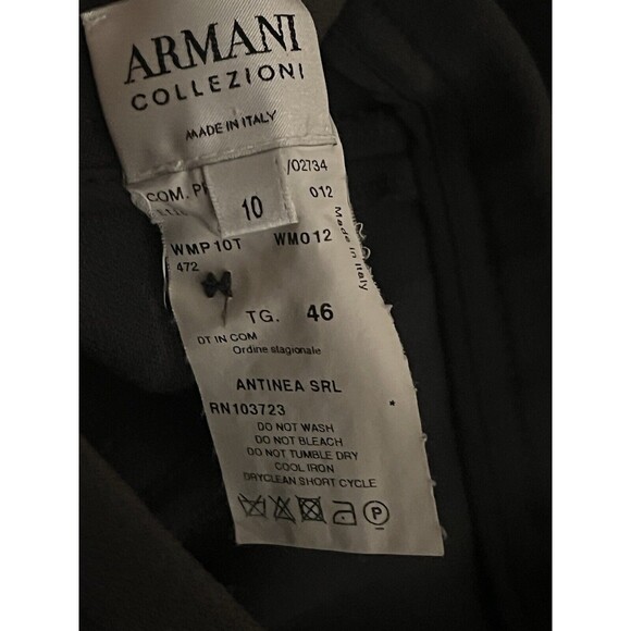 ARMANI COLLEZIONI Pants Brown Wool Wide Leg 10 MADE IN ITALY 32x28 - Picture 11 of 13